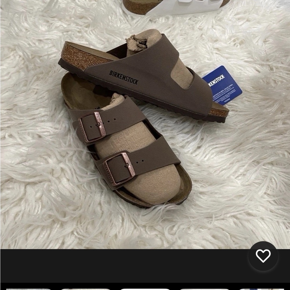 Birkenstock Brown mocka (39) size 8 Birbick Double-Strap Sandals slides NIB - Picture 3 of 13